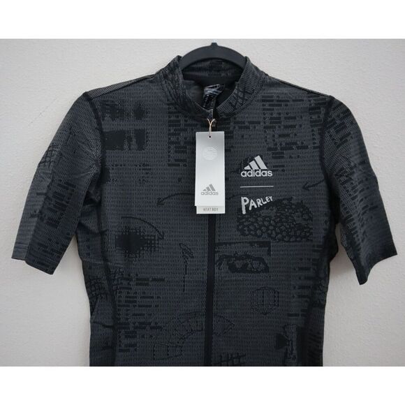 Adidas HF9020 Women Sz S Black Parley Full Zip Short Sleeve Cycling Jersey - Picture 5 of 9